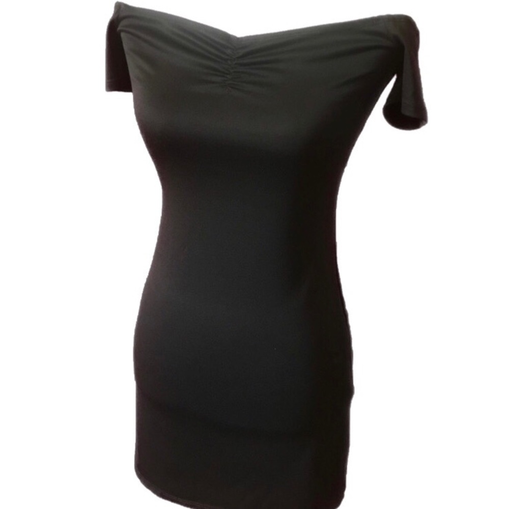 H&M Divided Black Bodycon Off the Shoulder Dress